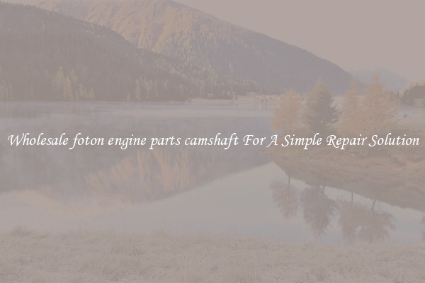 Wholesale foton engine parts camshaft For A Simple Repair Solution