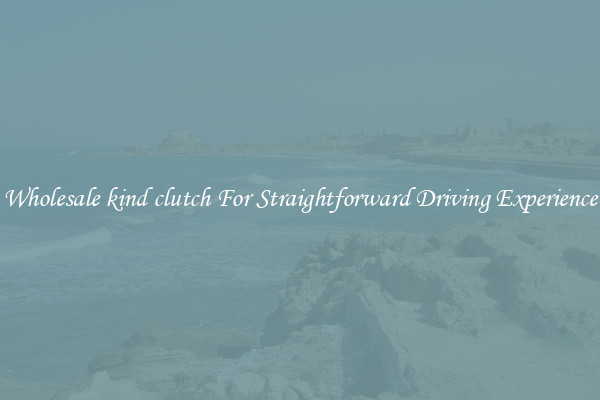 Wholesale kind clutch For Straightforward Driving Experience