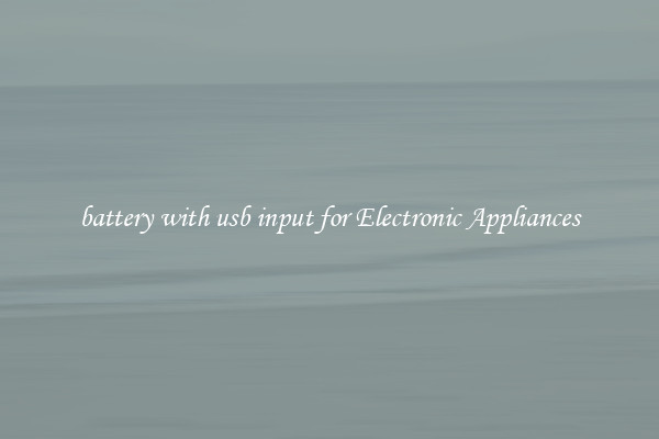 battery with usb input for Electronic Appliances