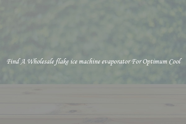 Find A Wholesale flake ice machine evaporator For Optimum Cool