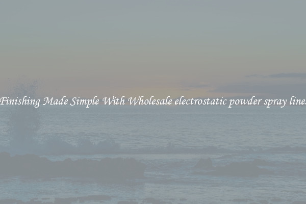 Finishing Made Simple With Wholesale electrostatic powder spray lines