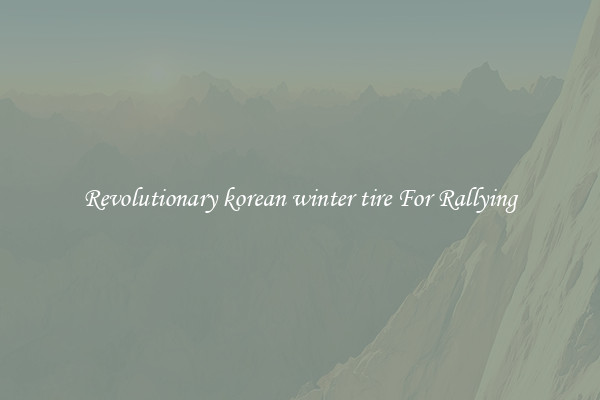 Revolutionary korean winter tire For Rallying